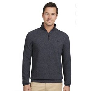 Chaps Men's & Big Men's Jaspe Quarter Zip Sweater,‎ Color Navy Size X-Large